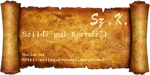 Szilágyi Kornél névjegykártya