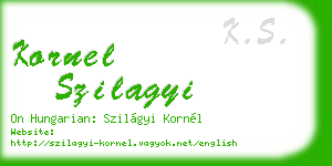 kornel szilagyi business card