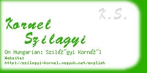 kornel szilagyi business card